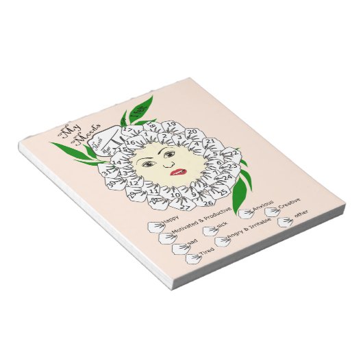 Monthly Mood Tracker Notitieblok (Schuin)