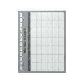 Monthly Planner Grey Simple Calendar Notitieblok (Gedraaid)