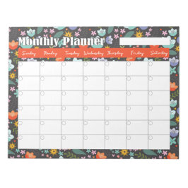Monthly Planner Spring Colorful Flowers  Notitieblok