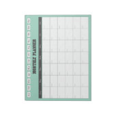 Monthly Planner Teal Simple Calendar Notitieblok (Gedraaid)