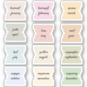 Monthly Script Index Tabs Journal Divider Marks  Sticker (Voorkant)