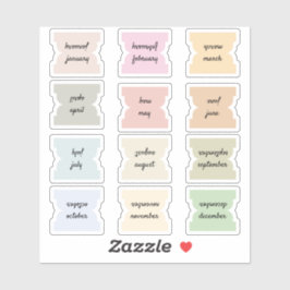 Monthly Script Index Tabs Journal Divider Marks  Sticker