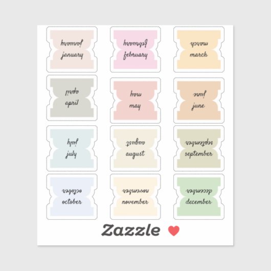 Monthly Script Index Tabs Journal Divider Marks  Sticker (Vel)