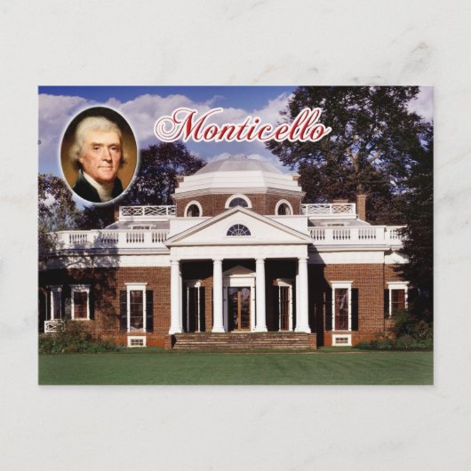 Monticello, Jefferson's Home, Virginia Briefkaart (Voorkant)