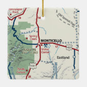 Monticello Utah Map Keramisch Ornament (Achterkant)