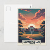 Monticello Virginia Travel Briefkaart (Voorkant / Achterkant)