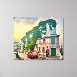 Montmartre Canvas Afdrukken met 2CV