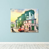 Montmartre Canvas Afdrukken met 2CV (Insitu (Houten vloer))