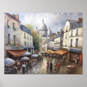 Montmartre Frankrijk Landschapskunst Print Poster