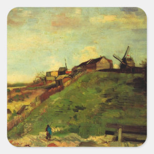 Montmartre: Groeve, de Molens door Vincent van Gog Vierkante Sticker