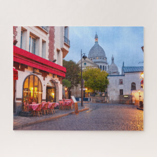Montmartre in Paris, France Old Street Cafe Legpuzzel