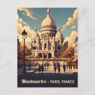 Montmartre Parijs met Schattig Coeur basiliek Briefkaart