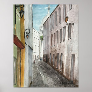 MONTMARTRE, PARIS, WATERVERF POSTER