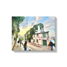 Montmartre Sunset Canvas Afdrukken
