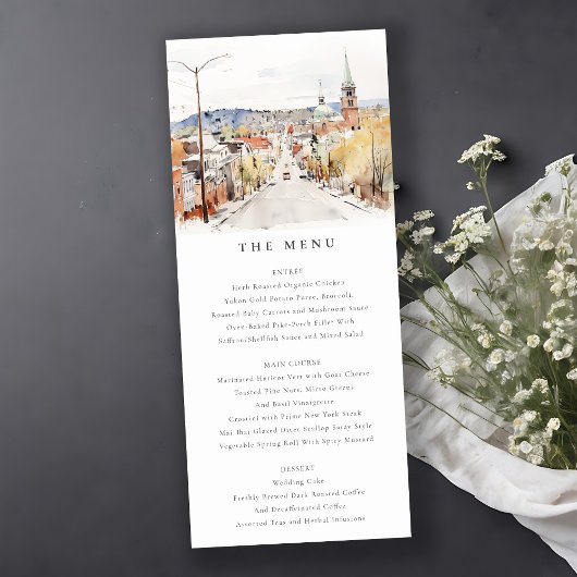 Montpelier City Scape Vermont Mariage Carte Menu