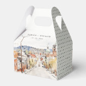 Montpelier City Scape Vermont Waterverf bruiloft Bedankdoosjes (Achterkant)