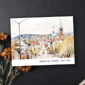 Montpelier Stadsgezicht Vermont Aquarel Reizen Briefkaart