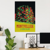 Montpellier Architecture illustration France Poster (Thuiskantoor)