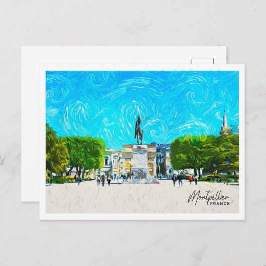 Montpellier Frankrijk Mooi olieverflandschap Briefkaart (Voorkant / Achterkant)