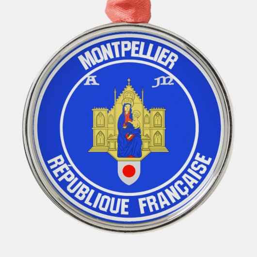 Montpellier Round Emblem Metalen Ornament (Voorkant)