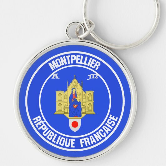 Montpellier Round Emblem Sleutelhanger (Voorkant)
