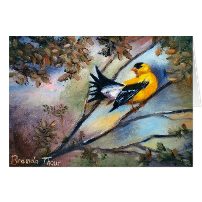 Montrant à oiseau la carte vierge (Devant horizontal)