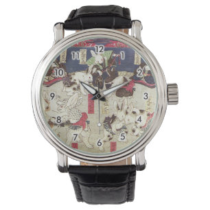 Montre 兎 の 撲 相, 芳 lapins de Sumo, Yoshifuji, Ukiyo-e, 藤
