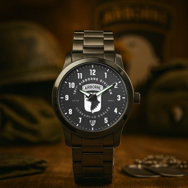 Montre 101st Airborne Division "Screaming Eagles" Tribute (101st Airborne Division "Screaming Eagles" Tribute Black Stainless Steel Watch)