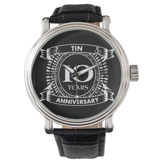 Montre 10e anniversaire du mariage étain (devant)