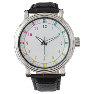 Montre 12 Couleur arc-en-ciel