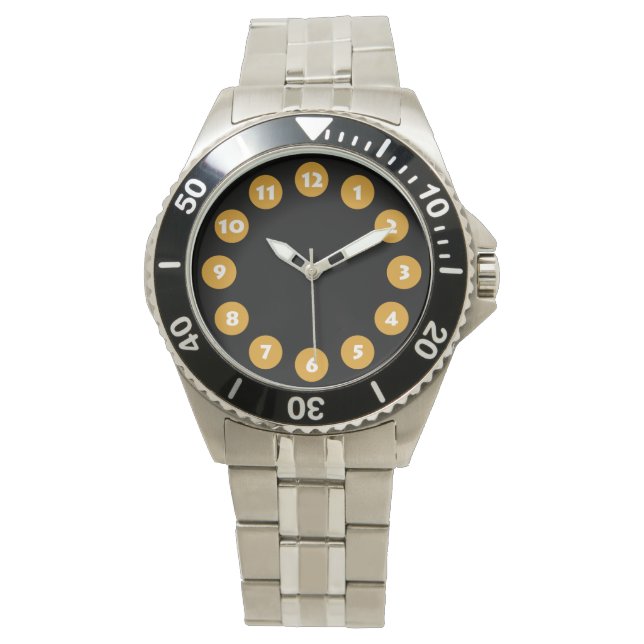 Montre 12 Spots - Golden avec noir (devant)