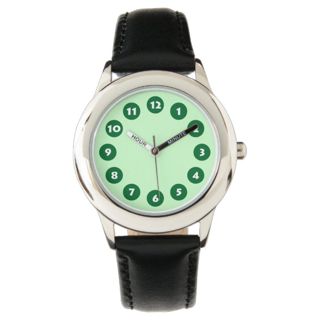 Montre 12 Spots - Vert de forêt avec Monnaie Pale (devant)