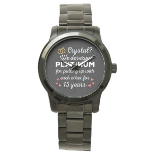Montre 15ème anniversaire du Mariage I - Crystal Funny Co
