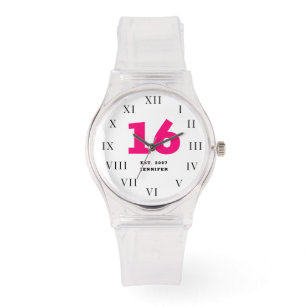 Montre 16e anniversaire Sweet sixteen Hot rose fille joli