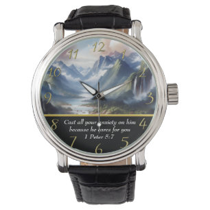 Montre 1 Pierre 5:7 lac moutain