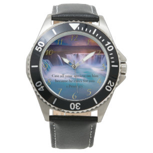 Montre 1 Pierre 5:7 Prière pour la foi chrétienne d'or