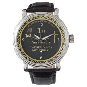 Montre 1er anniversaire d'Ordination prêtre PERSONNALISÉ
