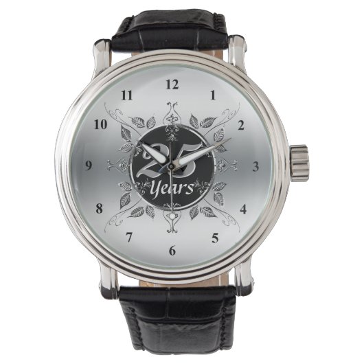 Montre 25e anniversaire du Mariage d'argent | 25 ans élég (devant)