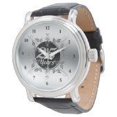 Montre 25e anniversaire du Mariage d'argent | 25 ans élég (Incliné)