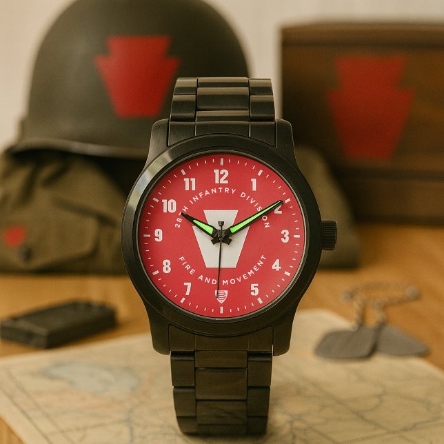 Montre 28th Infantry Division "Fire and Movement" Tribute (28th Infantry Division "Fire and Movement" Tribute Watch Red Dial)