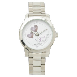 Montre 30e anniversaire du mariage de ballon perle violet