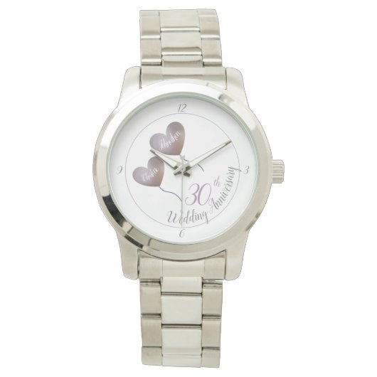 Montre 30e anniversaire du mariage de ballon perle violet (devant)