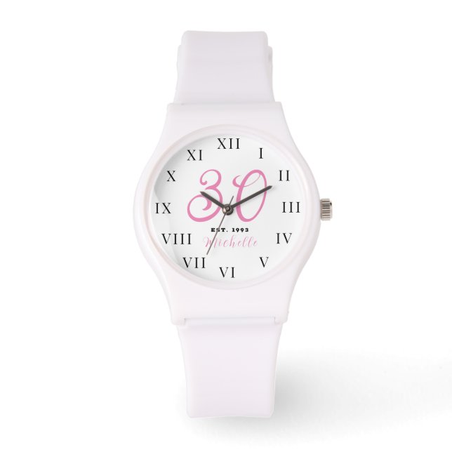 Montre 30e anniversaire pour sa trente rose fille élégant (Recto)