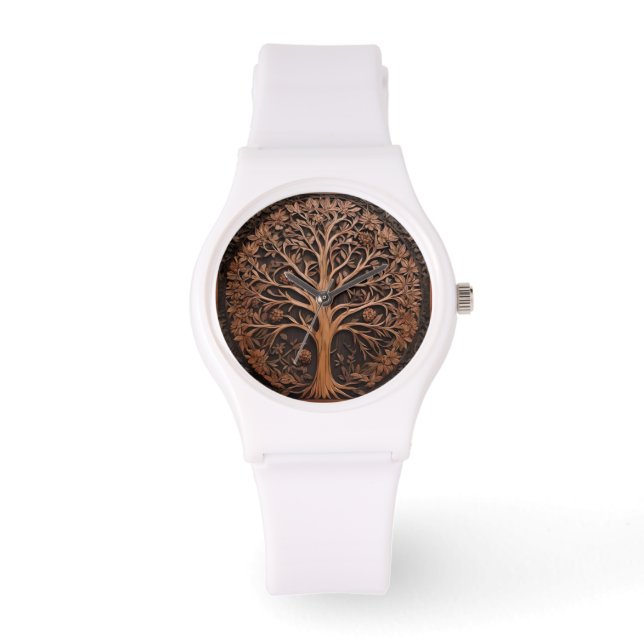 Montre 3D Warah Tree Wood Print, (Recto)