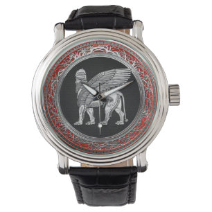 Montre [400] Lion ailé assyrien - Lamassu argenté