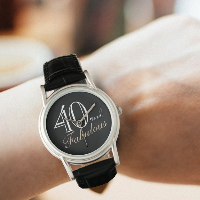 Montre 40 et fabuleux script élégant noir 40e anniversair (Créateur téléchargé)