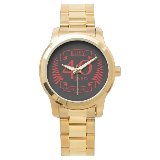 Montre 40e ANNIVERSAIRE Mariage RUBY (devant)