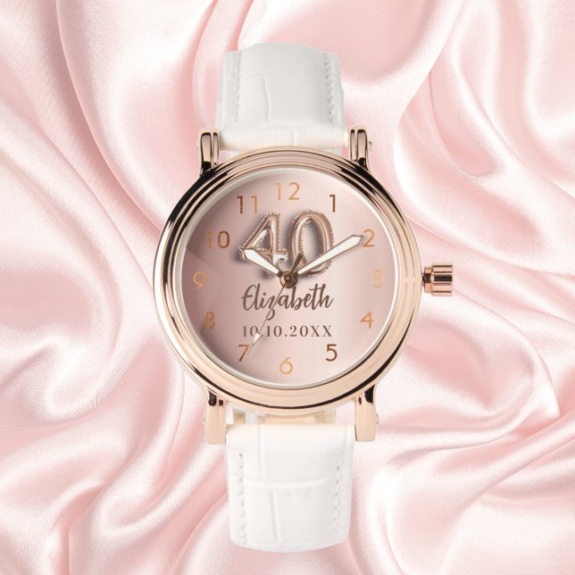 Montre 40e anniversaire rose nom or (Créateur téléchargé)