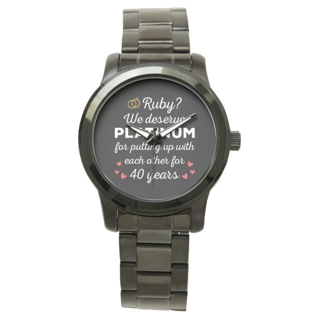 Montre 40ème anniversaire du Mariage I - Ruby Funny Coupl (devant)