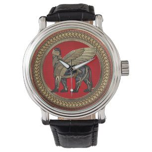 Montre [500] Lion ailé assyrien : Or et Lamassu noir